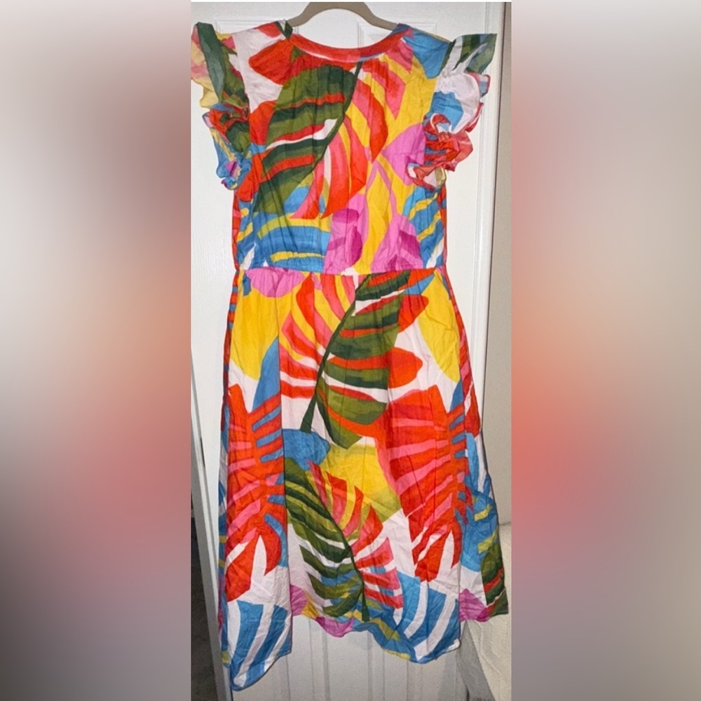 SugarLips Breezy Palms Tiarna
Ruffle Midi Dress Sz. L - Picture 5 of 8